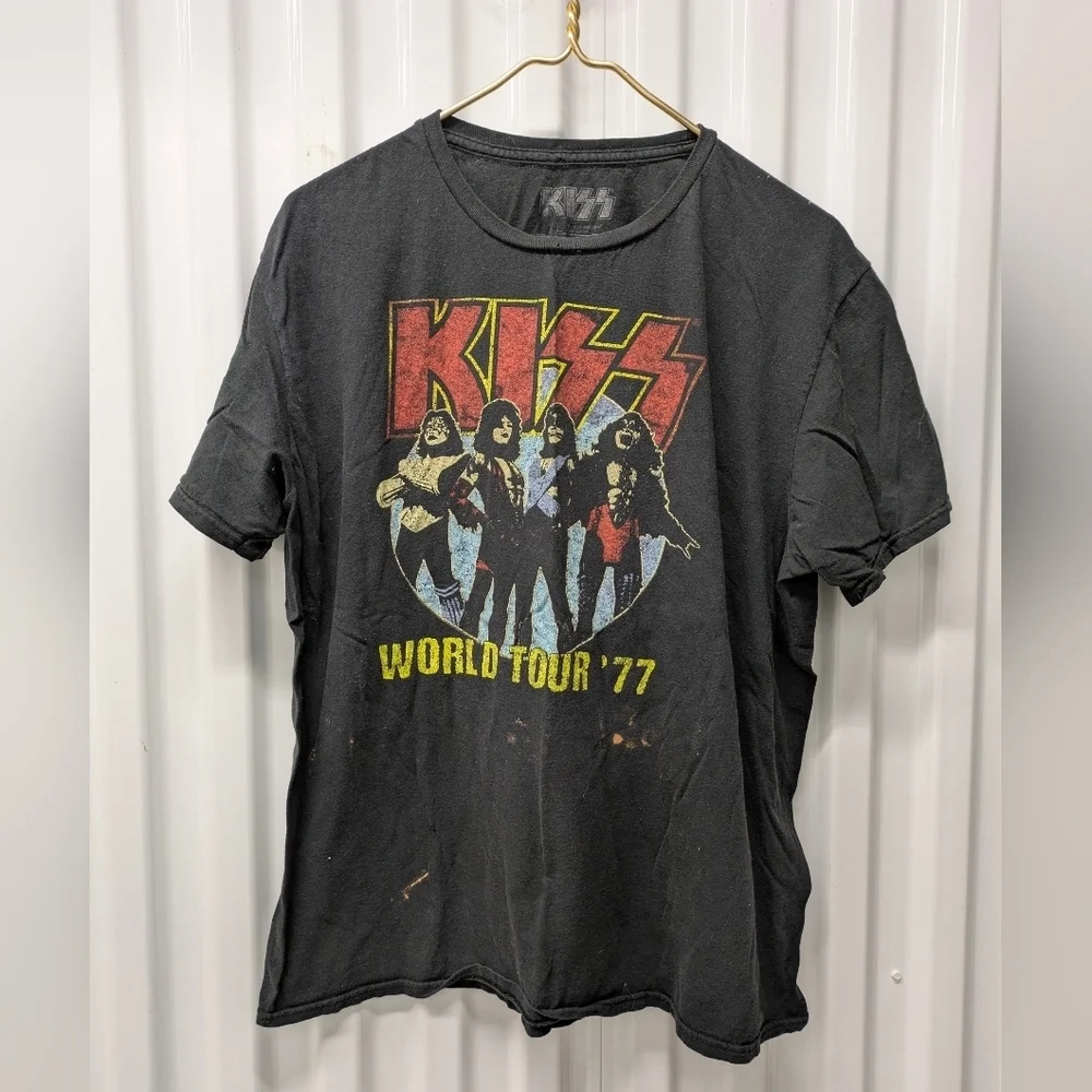 Kiss  Charcoal World Tour '77 Tee